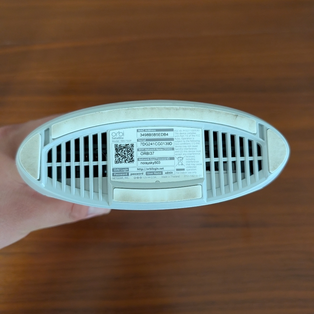 Netgear Orbi RBS750P Tri-band Mesh WiFi 6 Satellite Missing Power Cord - Picture 4 of 5